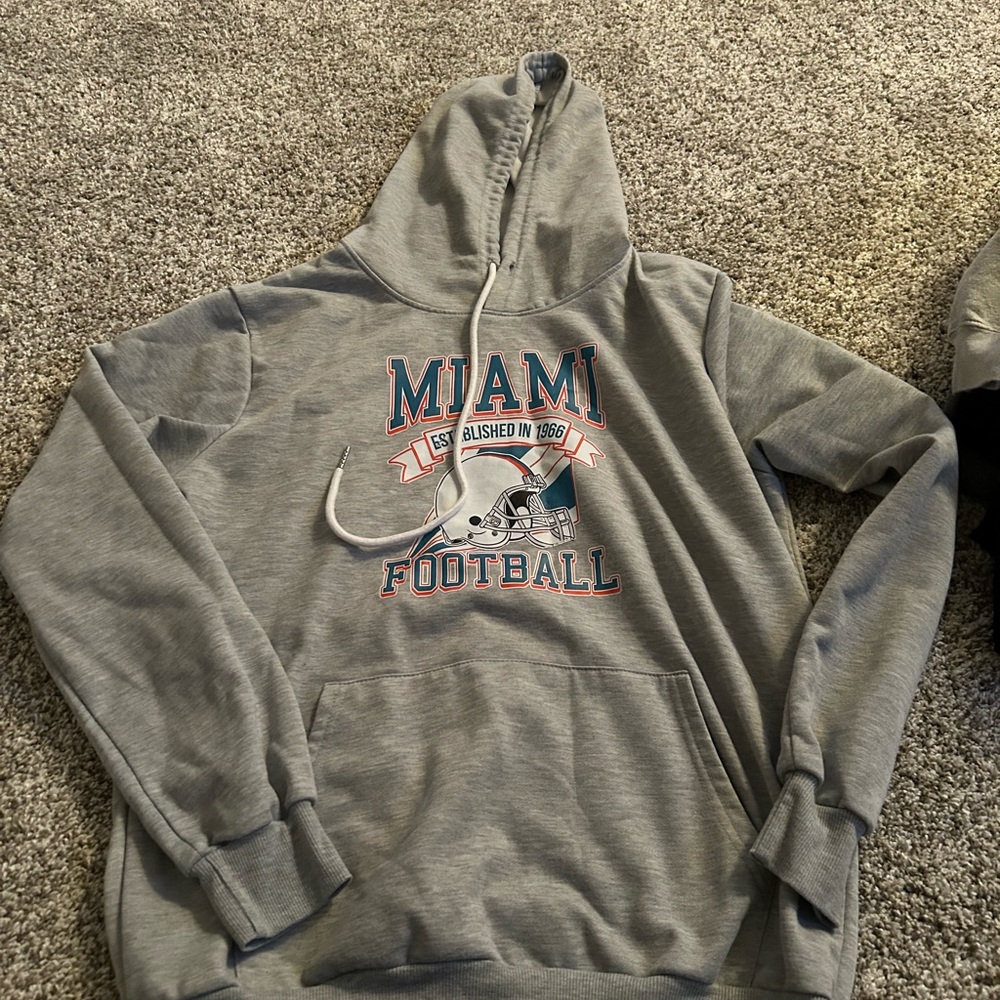 Gildan Gray Miami Football Crewneck Hoodie size Small